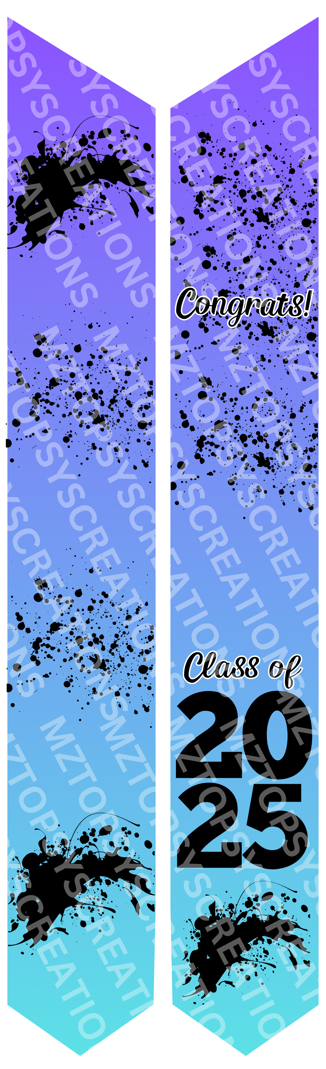 16 Editable Canva 70in Graduation Stoles Digital Files