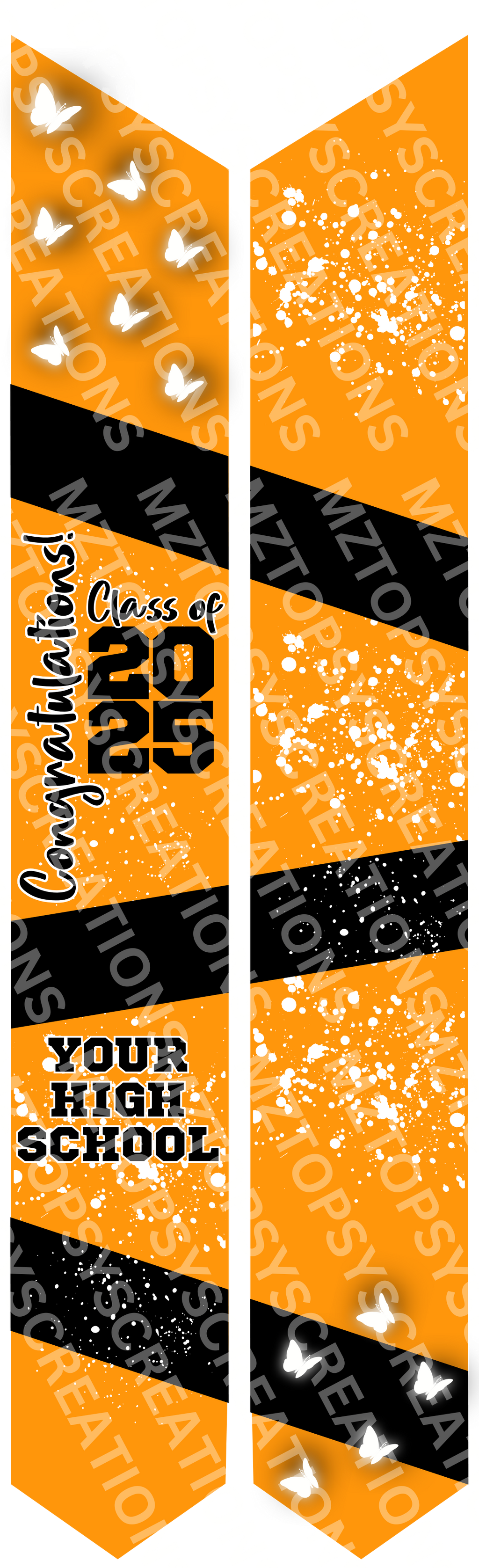 16 Editable Canva 70in Graduation Stoles Digital Files