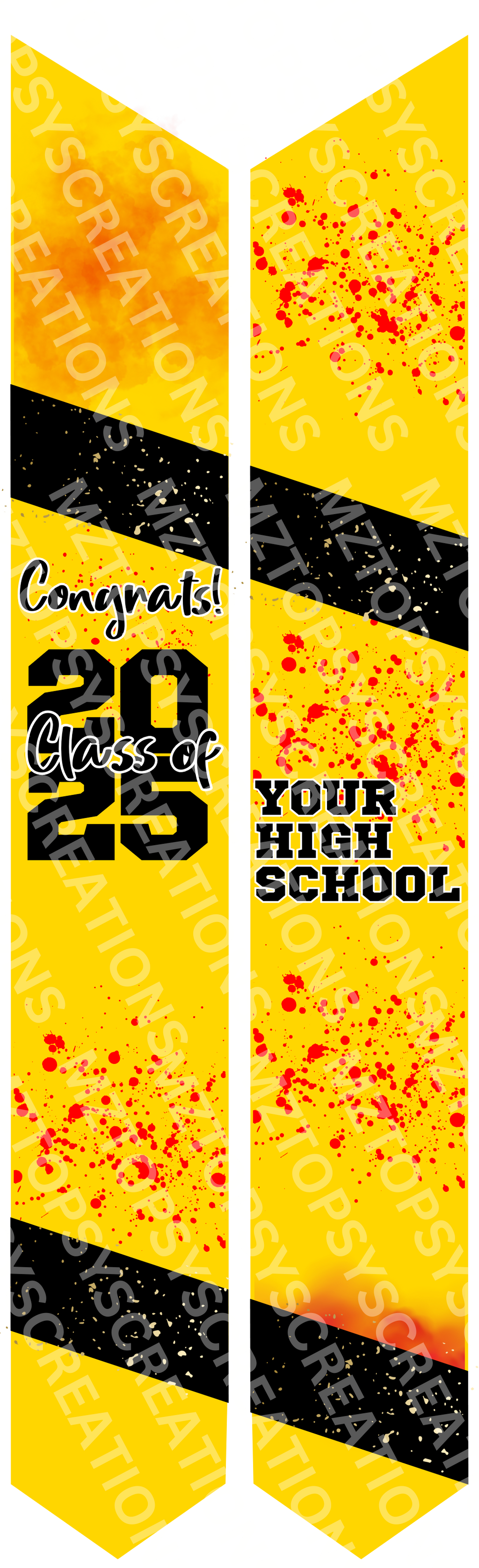 16 Editable Canva 70in Graduation Stoles Digital Files