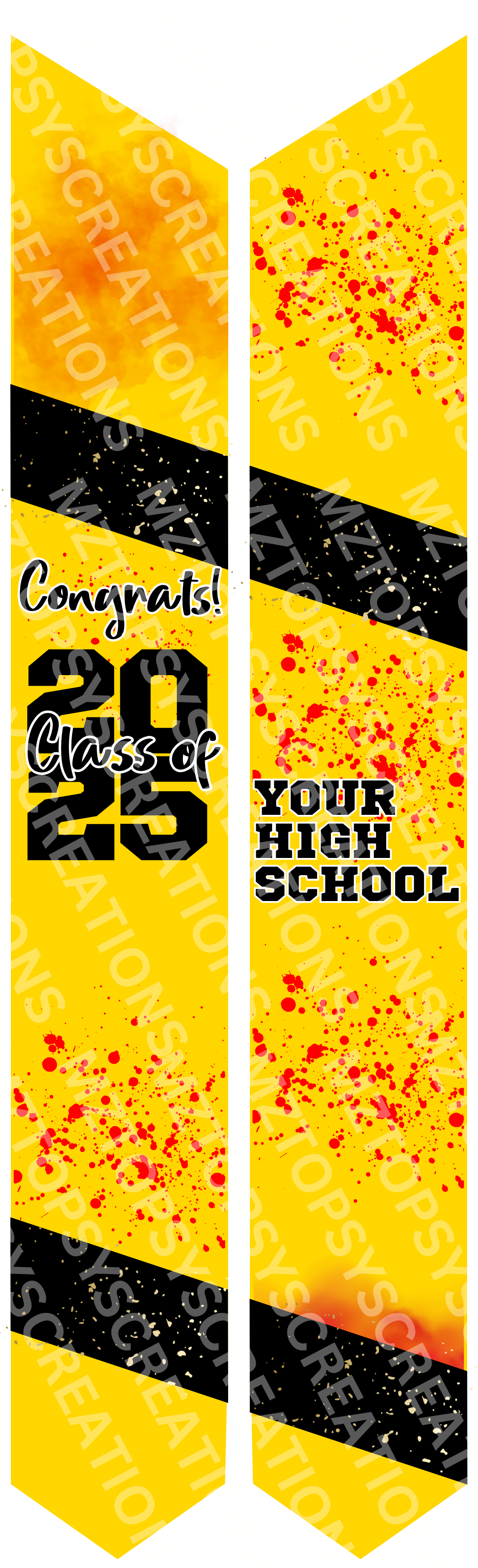 16 Editable Canva 70in Graduation Stoles Digital Files