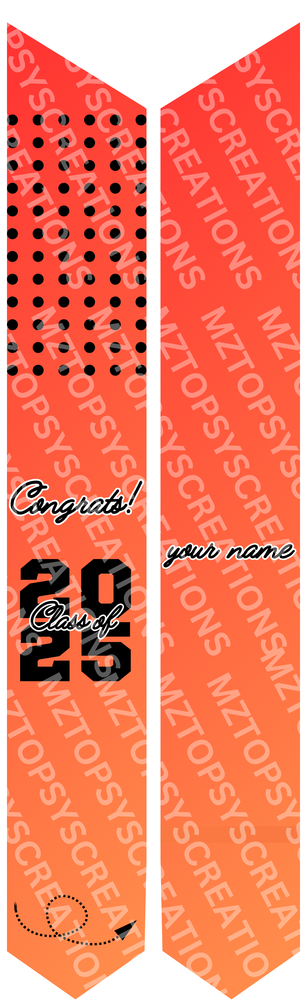 16 Editable Canva 70in Graduation Stoles Digital Files