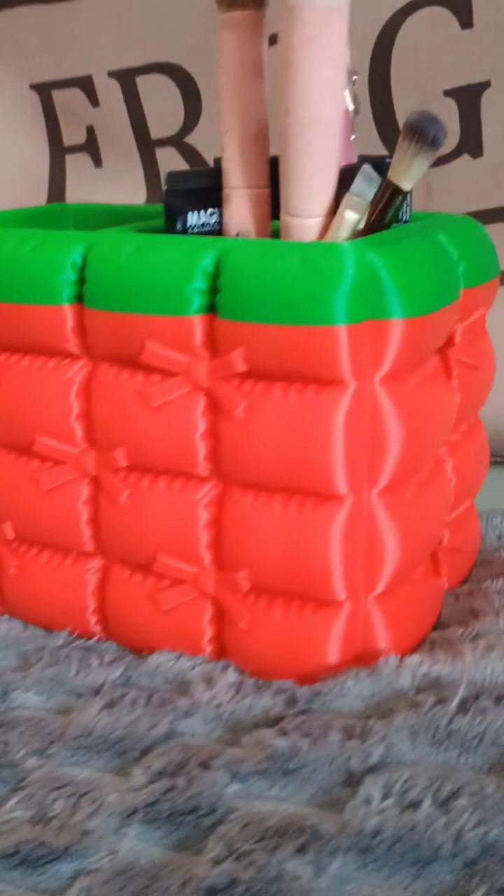 3D printed woven basket organizer