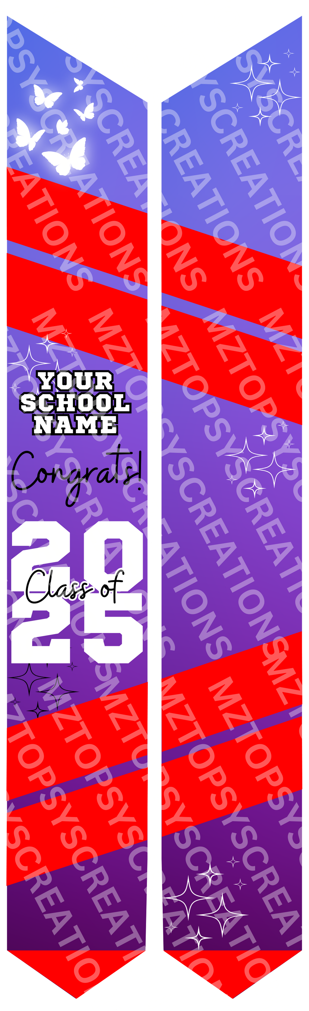 16 Editable Canva 70in Graduation Stoles Digital Files