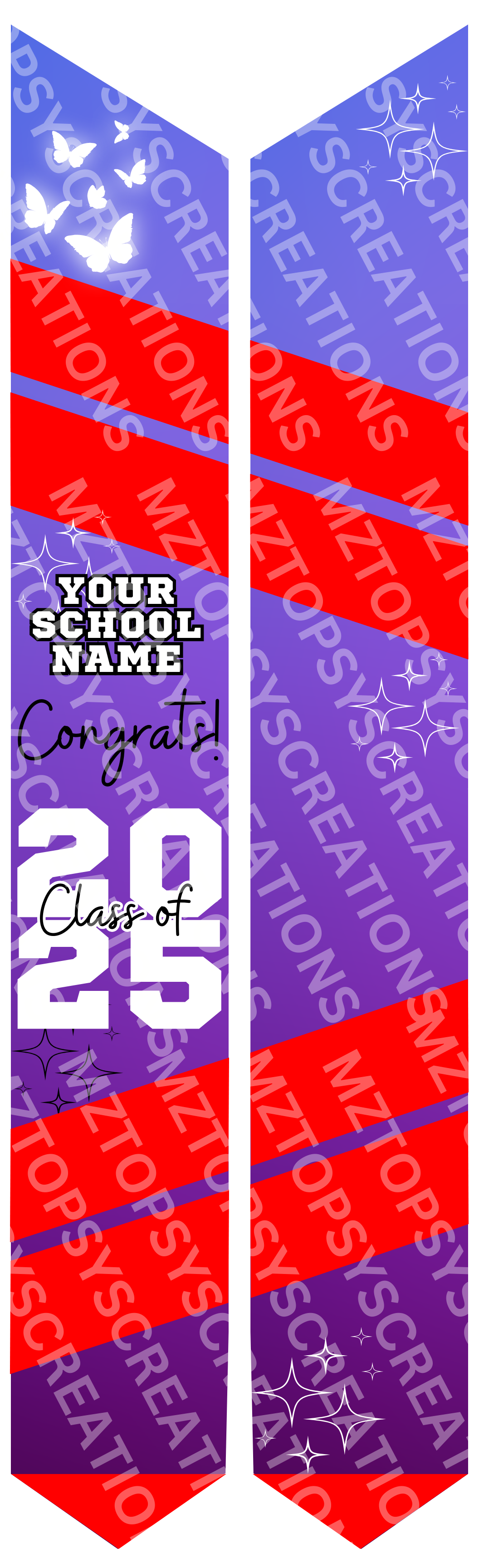 16 Editable Canva 70in Graduation Stoles Digital Files