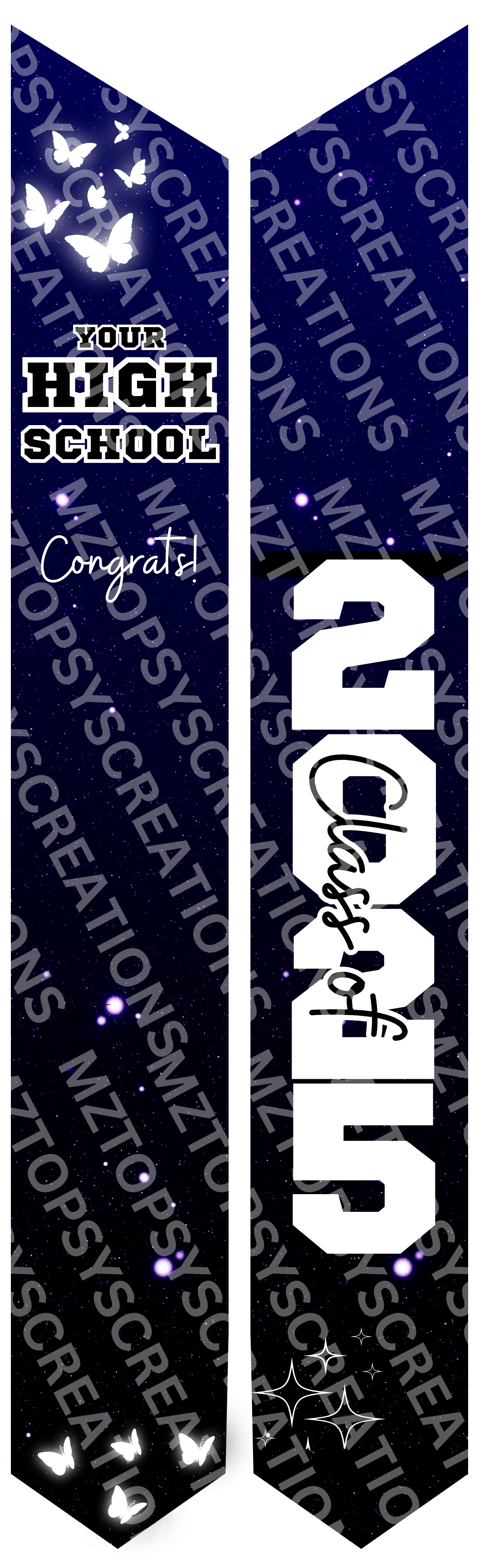16 Editable Canva 70in Graduation Stoles Digital Files