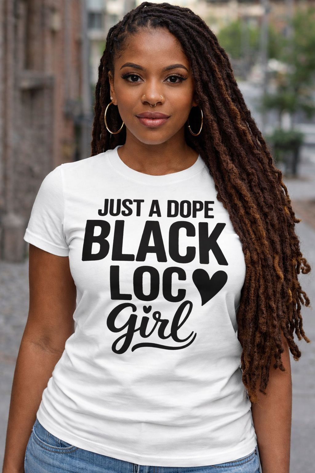 Just a Dope Black Loc Girl Tee