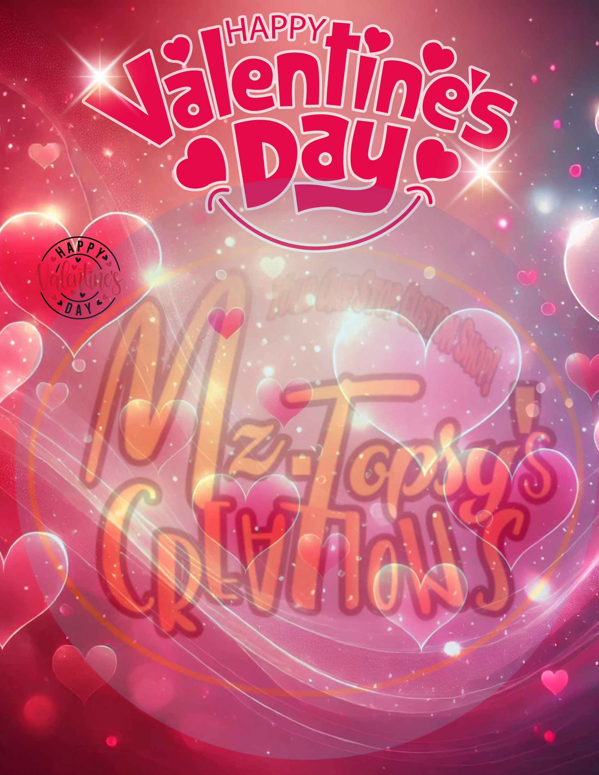Editable Canva Valentine's Day Jumbo Card Hearts Digital Download