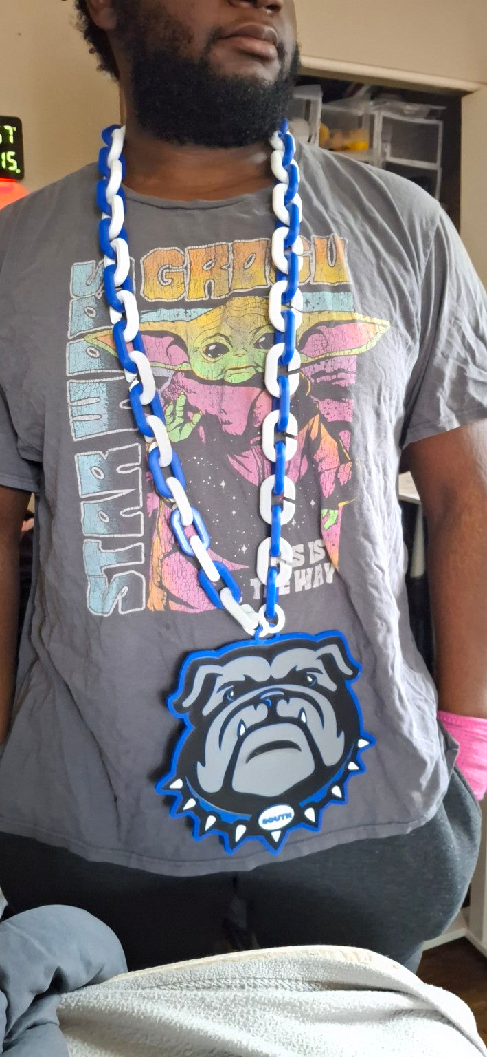 Custom 3D school spirit chain shown full length