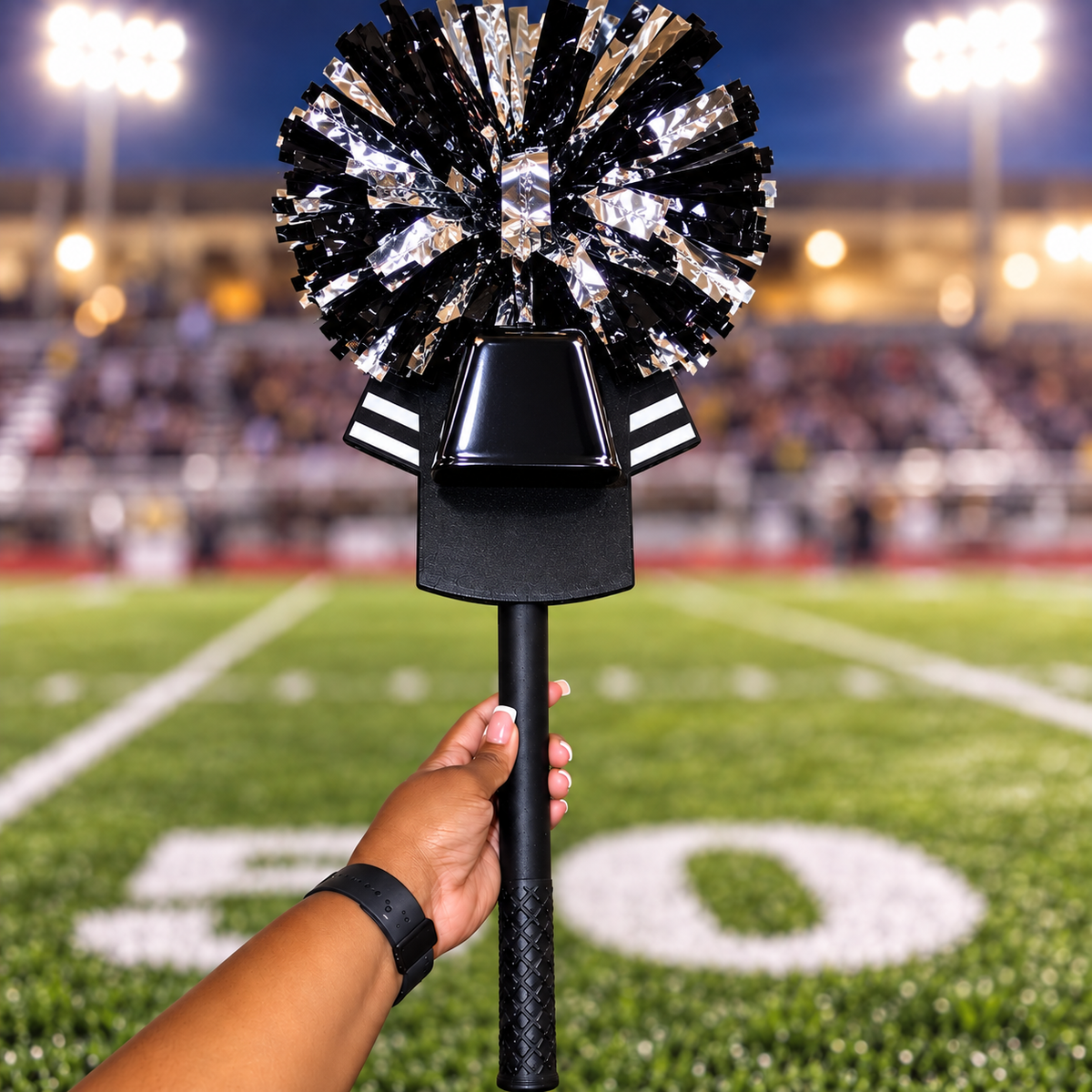 Personalized Jersey Spirit Stick with Cowbell