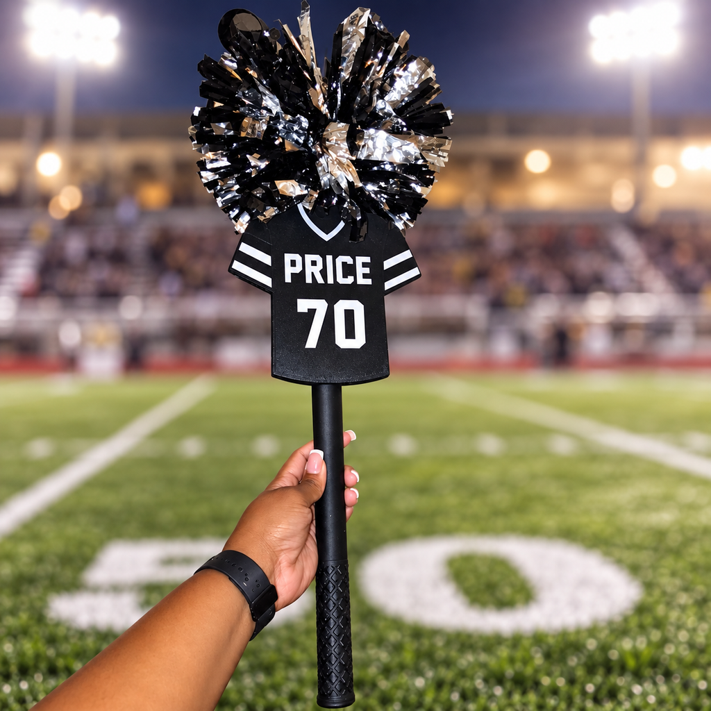 Personalized Jersey Spirit Stick with Cowbell