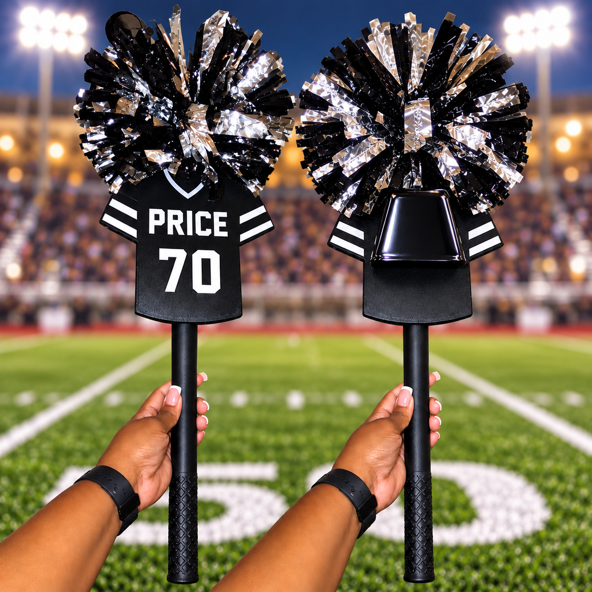 Personalized Jersey Spirit Stick with Cowbell
