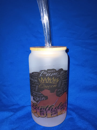 Custom 16oz  Glass Can or Frosted Glass Can