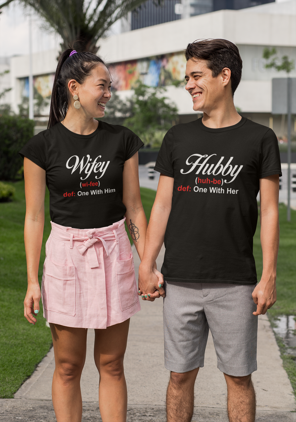 Hubby Wifey Definition Couples Tee